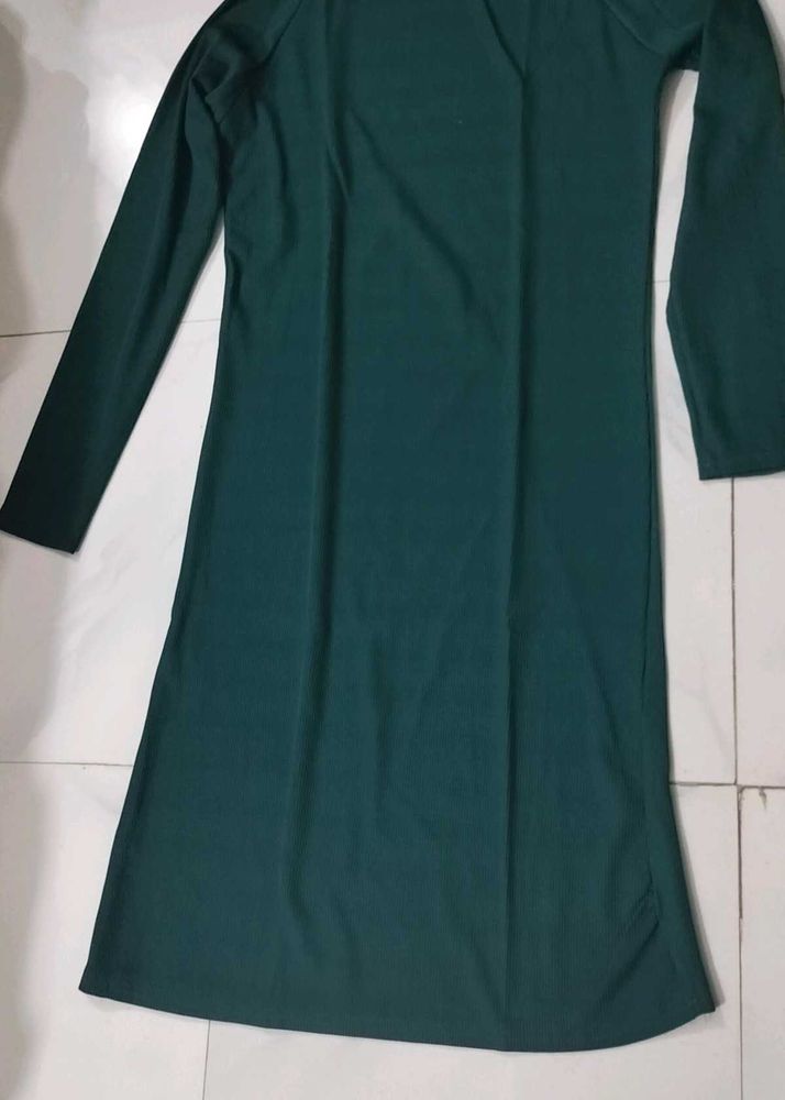Elegant Green Long Sleeve Dress