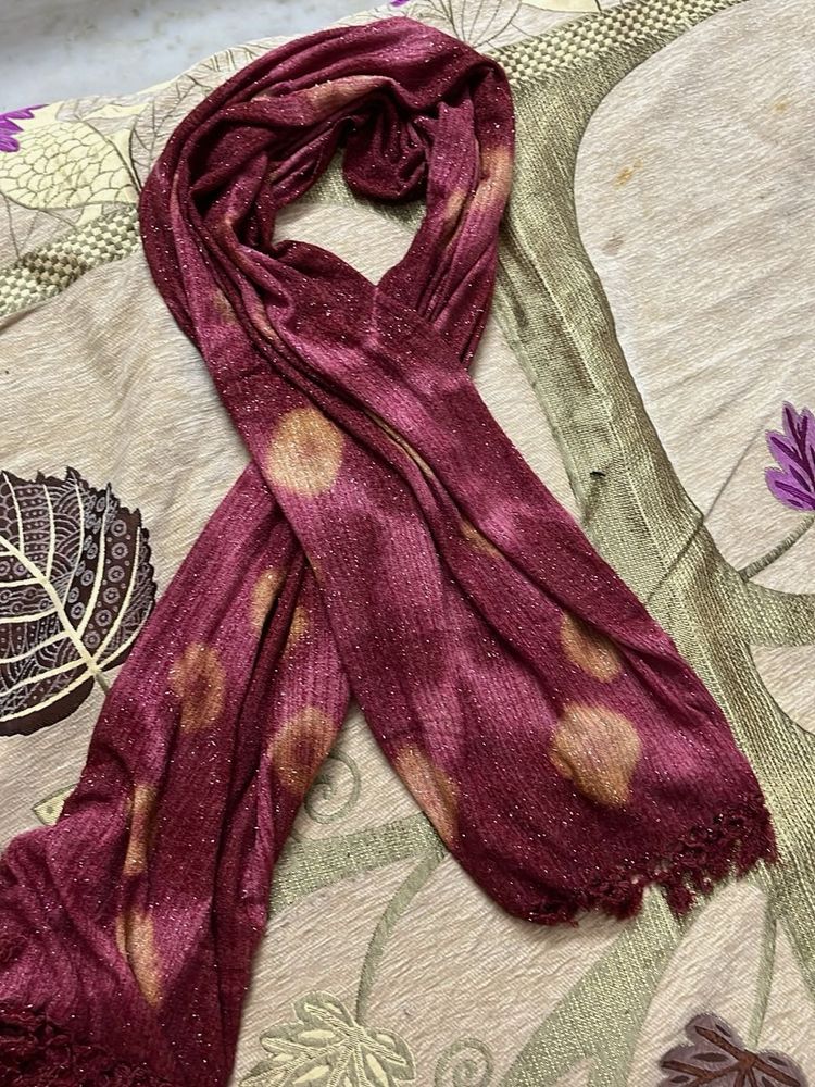 maroon shimmery stole