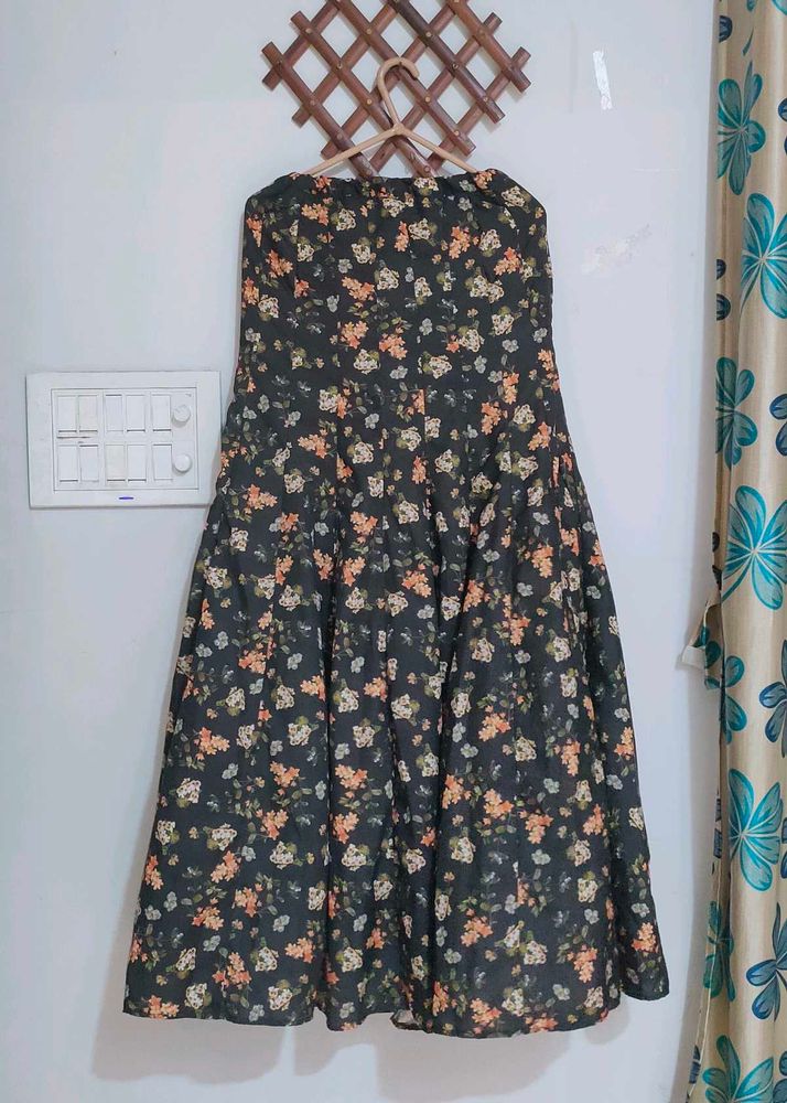 Floral Midi Tube Dress Cum Mermaid Skirt