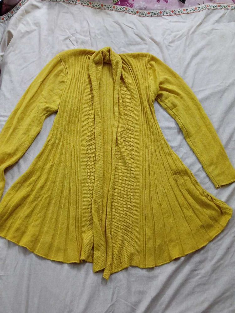 Yellow Knit Cardigan shrug ( long)