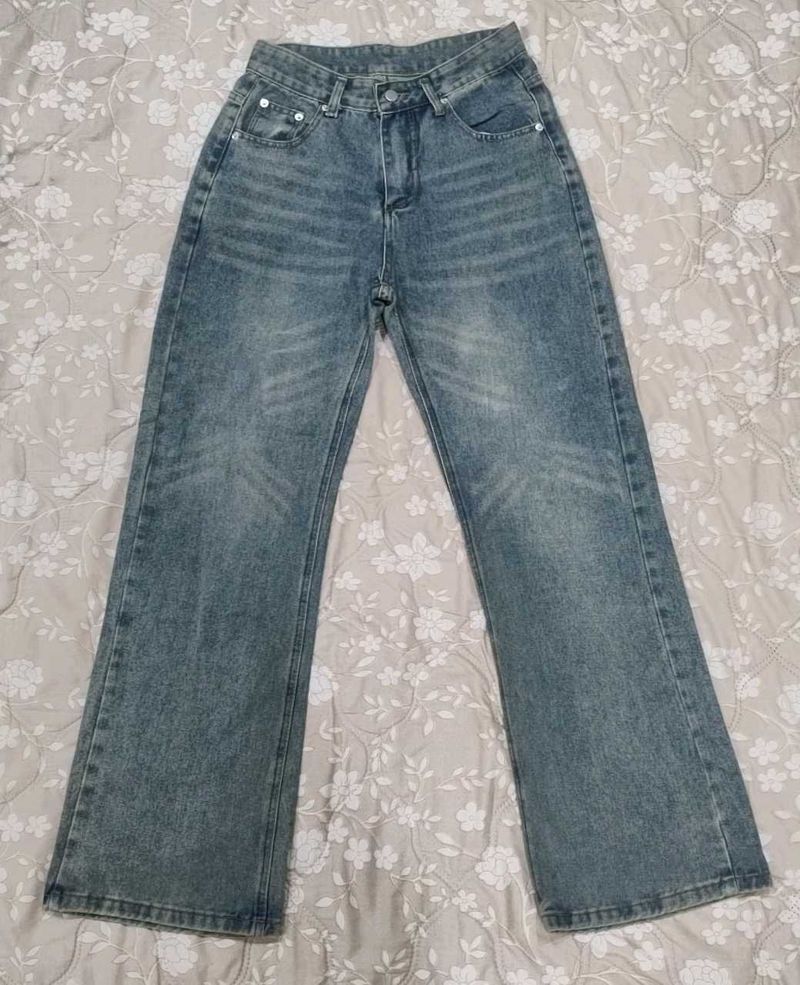Vintage Wash Flare Jeans