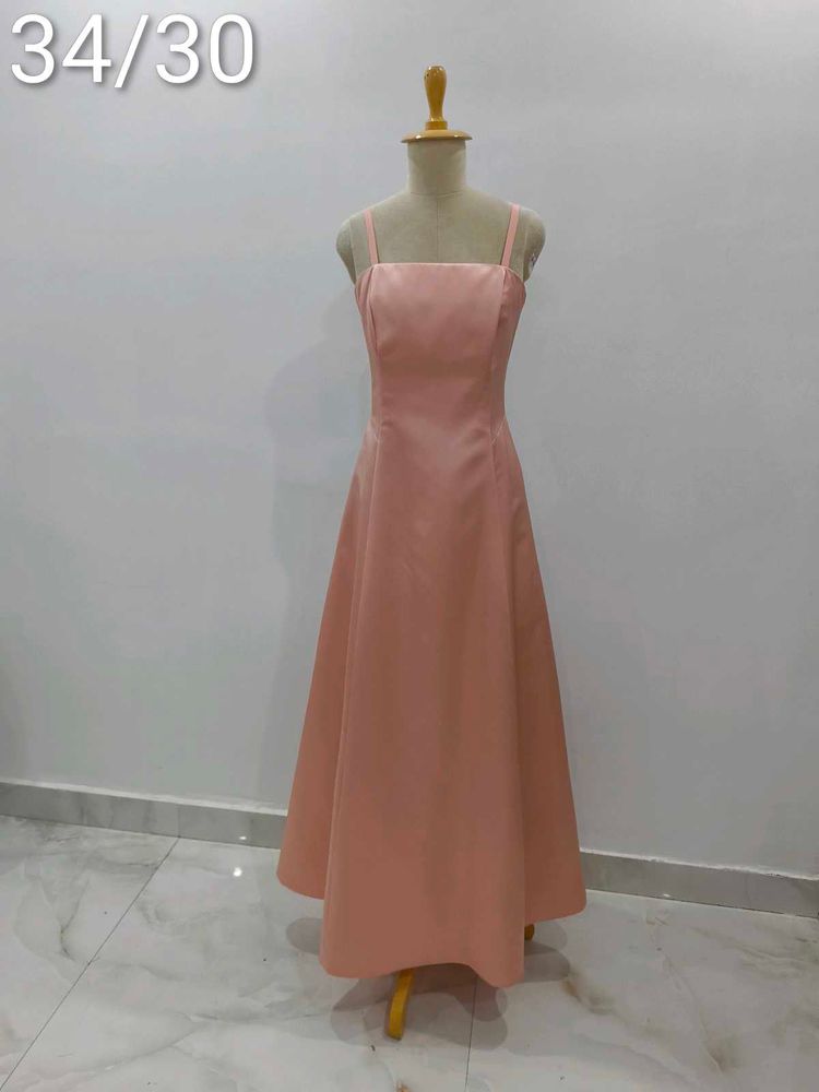 Peach Satin Gown