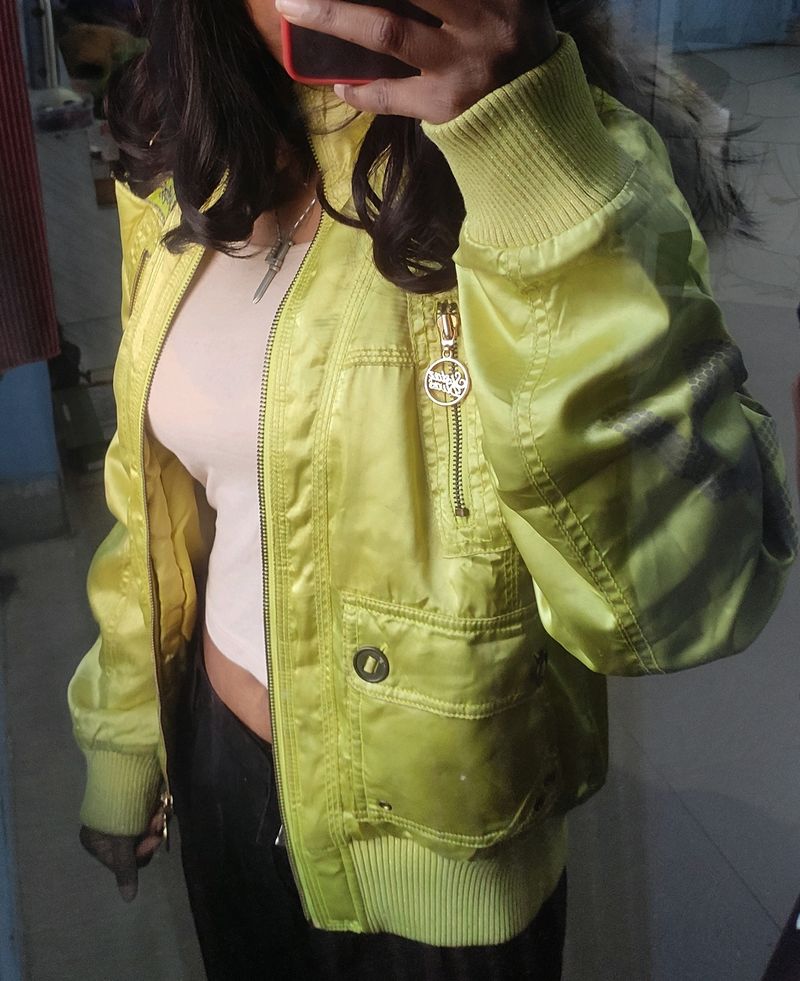 Neon Green Lightweight Puffer Jacket