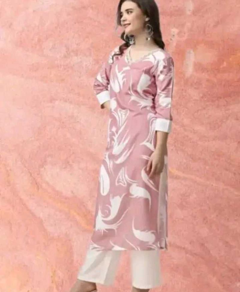 Pink Printed Kurta Set