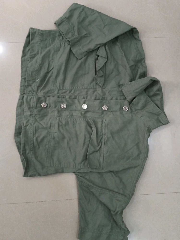 Green Zudio Coat Shirt
