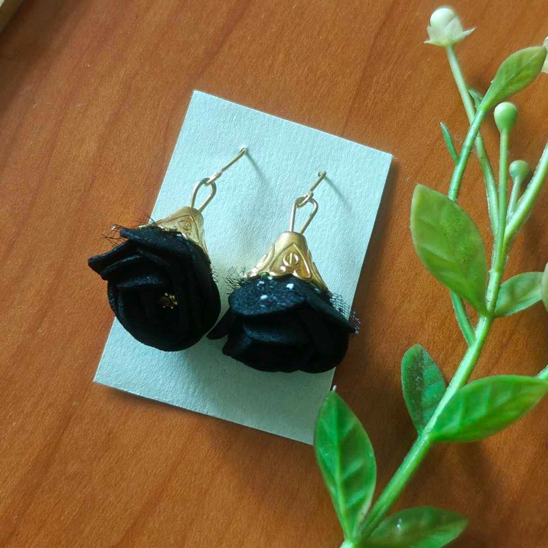 Black Rose Earrings