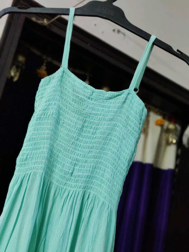 Mint Green Smocked Dress