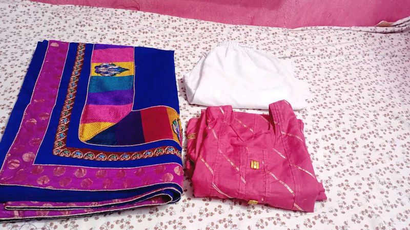 Ethnic Kurta Set with new saree