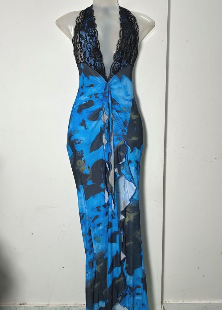 Newme Blue Sheer Dress