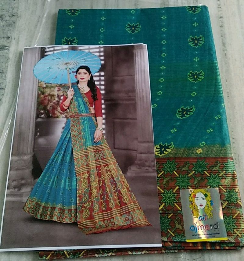 Heavy Rich Look 100% Pure Cotton Saree