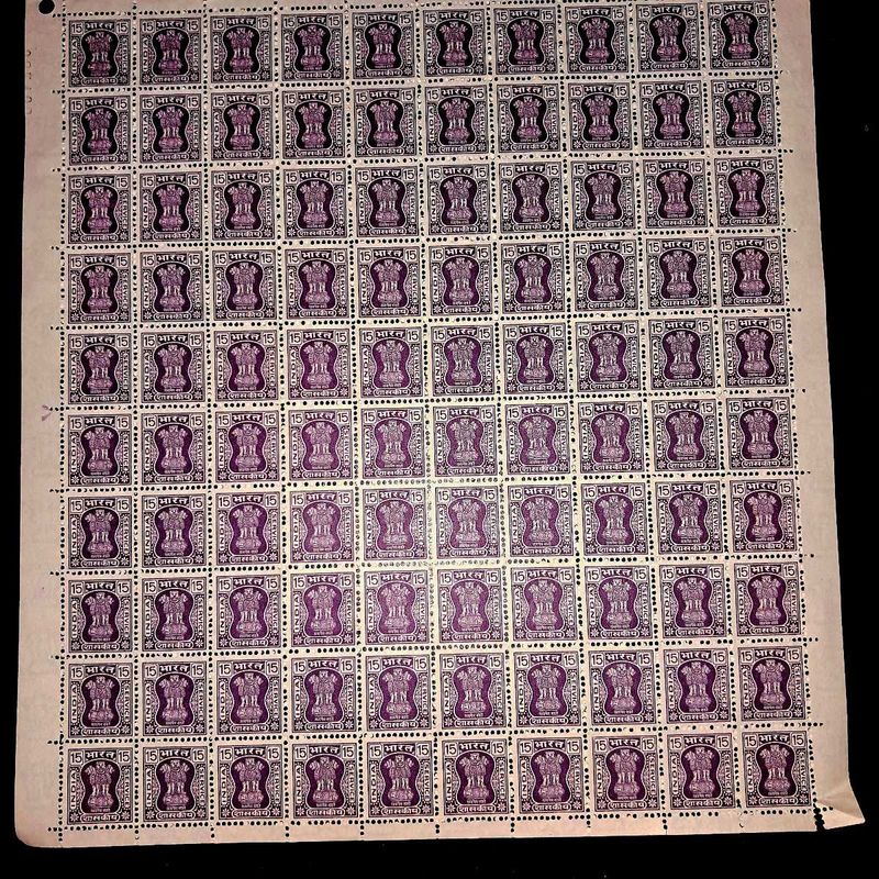 Sheet Of 100 Indian &amp; 50 NepalStamps