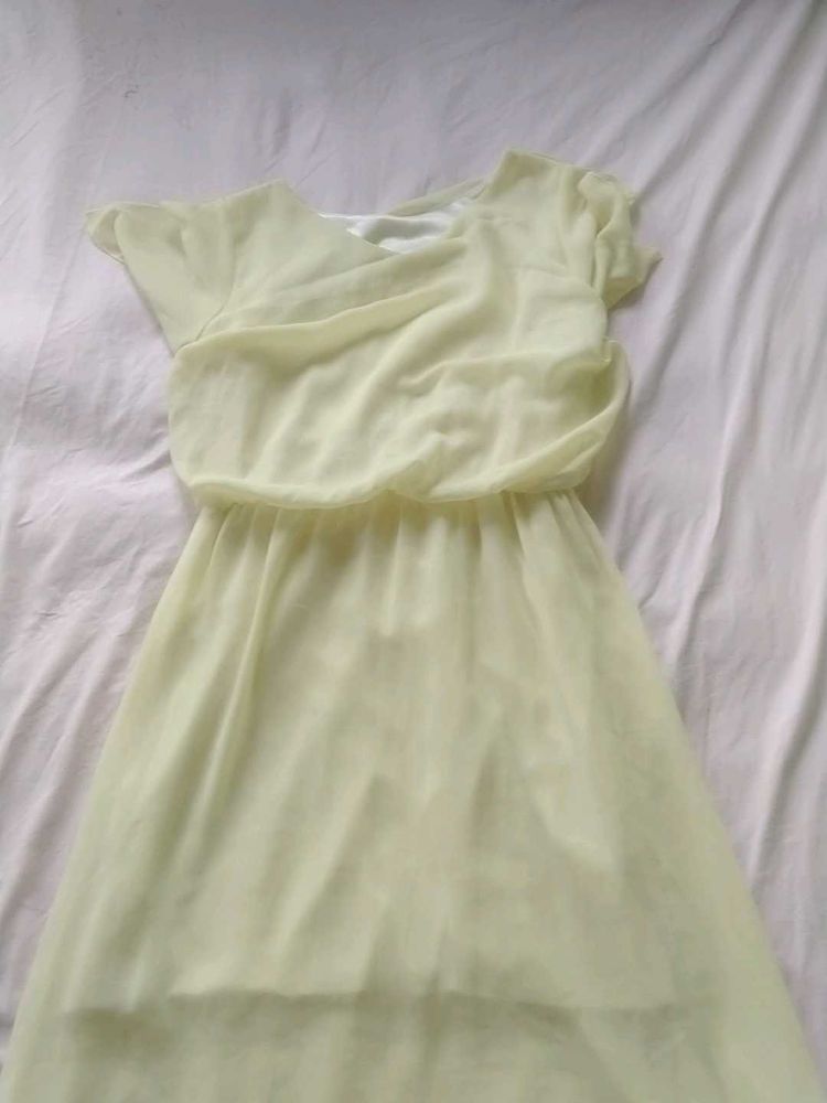 Pale Yellow Chiffon Dress