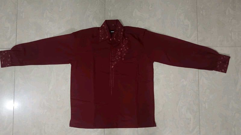 Maroon Embroidered Shirt
