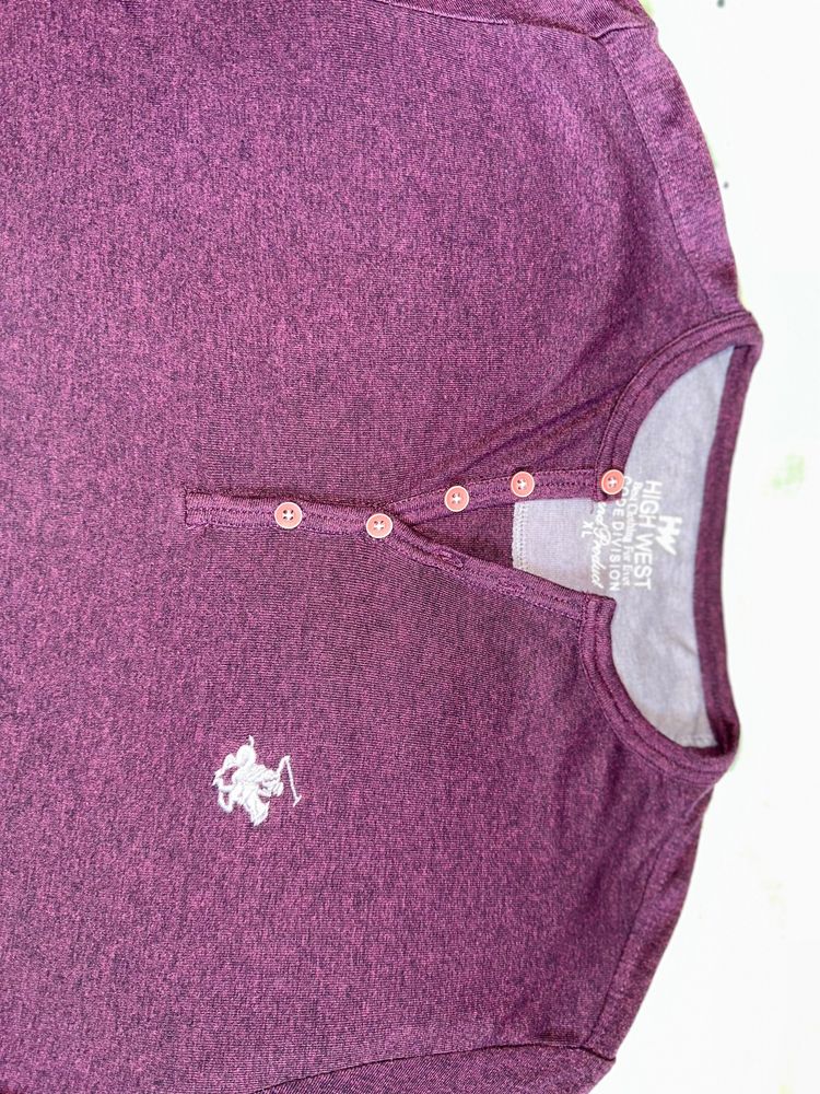 Men’s Branded  Purple Color Tshirt