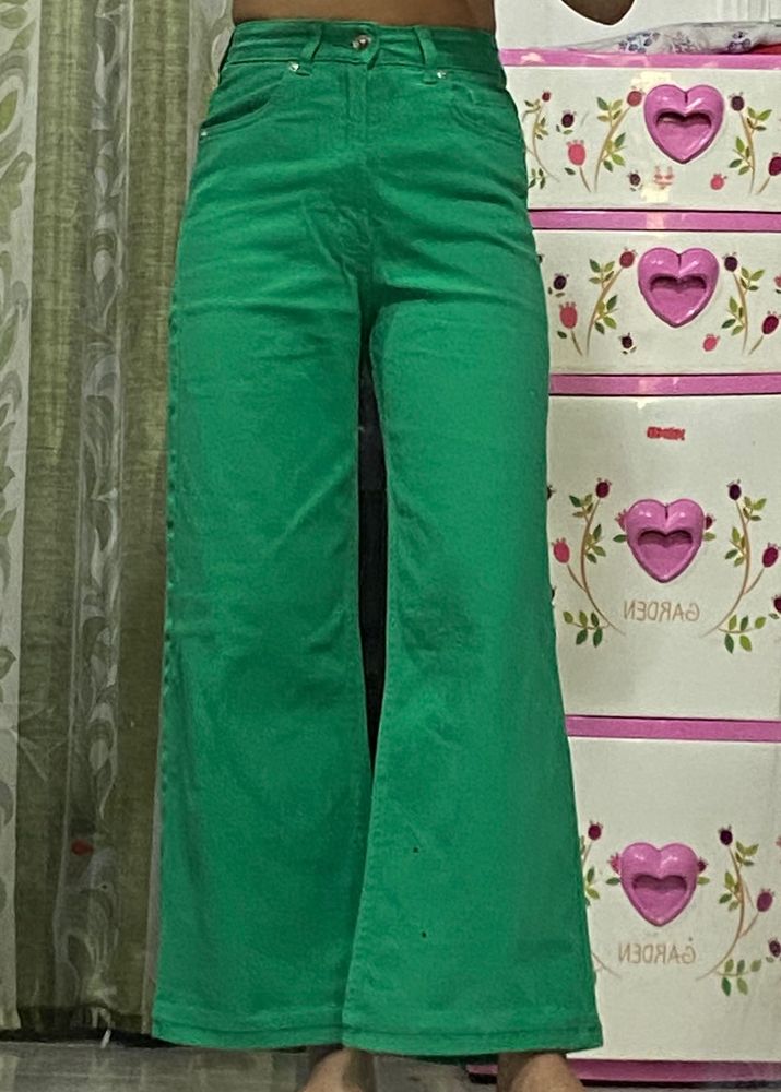 H&amp;M Green High Waist Jeans