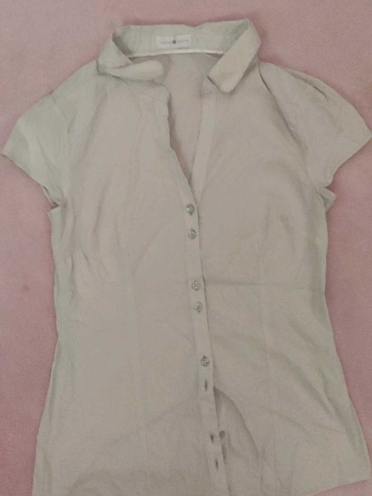 Light Blue Button-Down Blouse