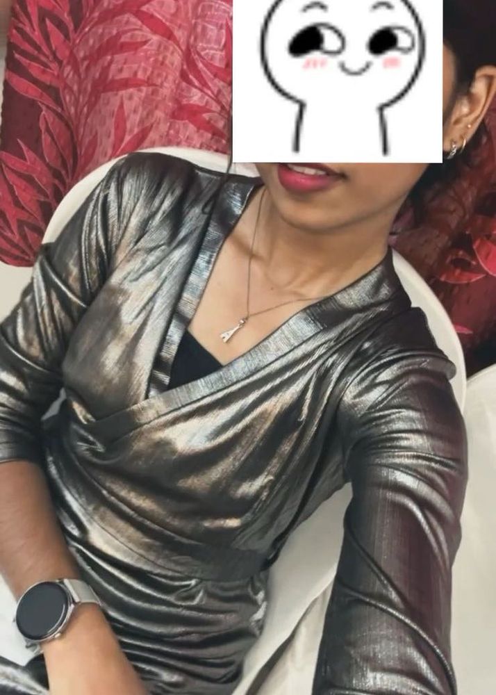 Metallic Silver Dress