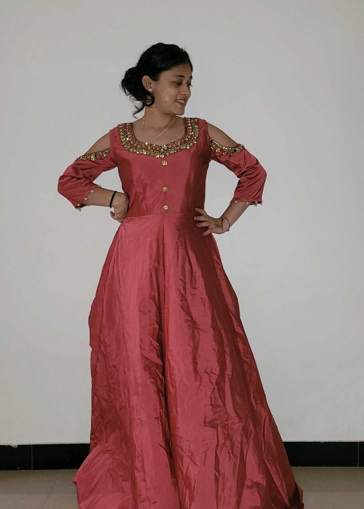 Maron Party Wedding Gown