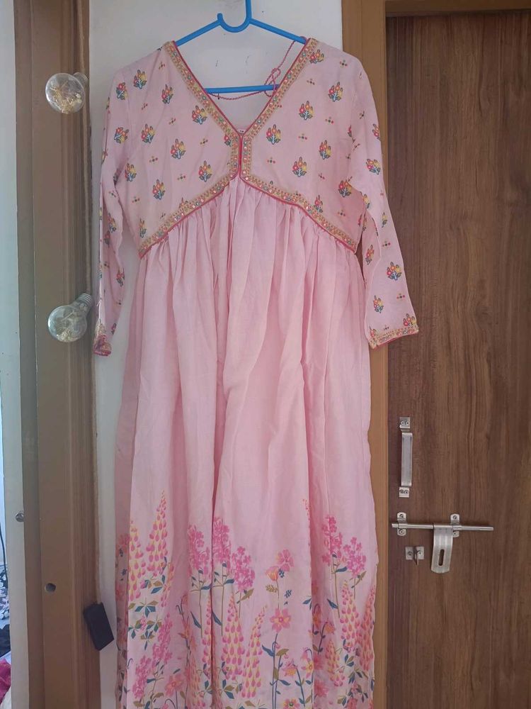 Pink Floral Print Kurta set