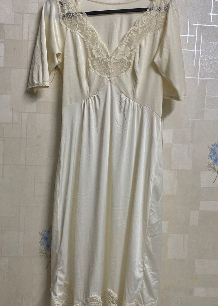 Vintage Cream Lace Slip Dress