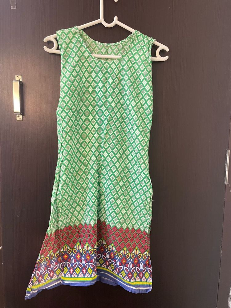 Green Printed Kurti