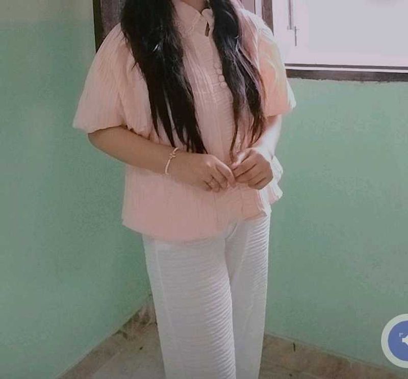 Pink Textured Button-Up Top