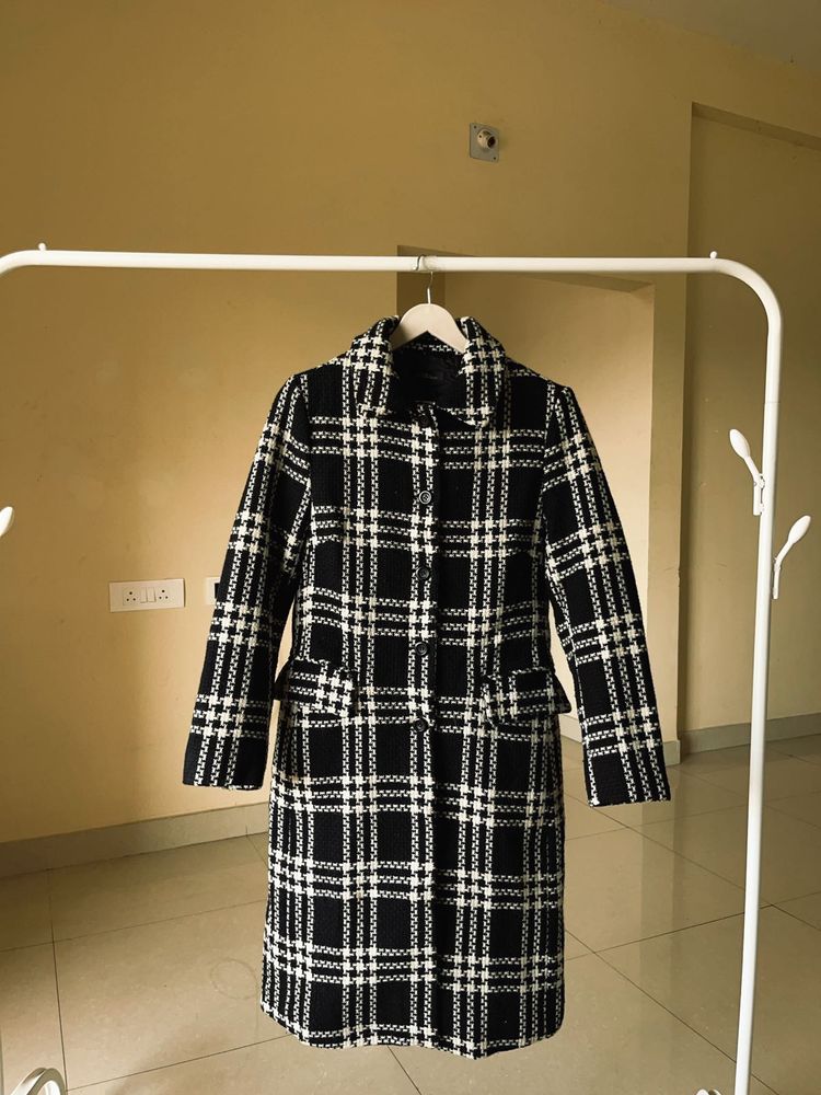 Chic Plaid Trench Coat