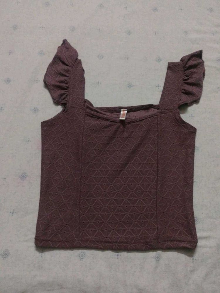 Ruffled Strap Tank Top With Sweetheart Neck