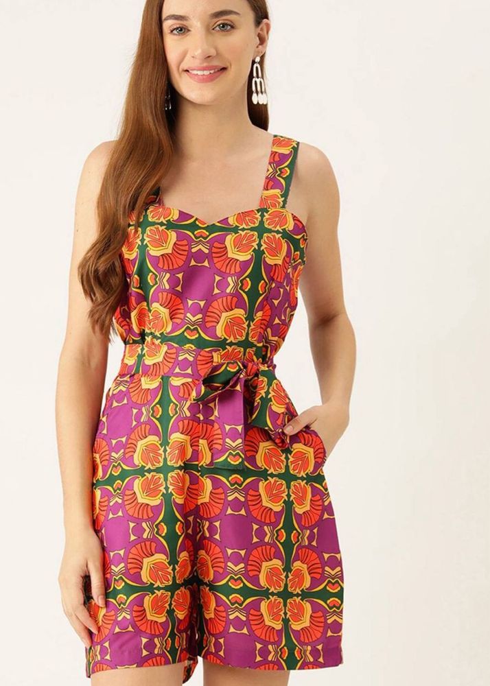 Sleek Italia Floral Printed Playsuit/ Romper
