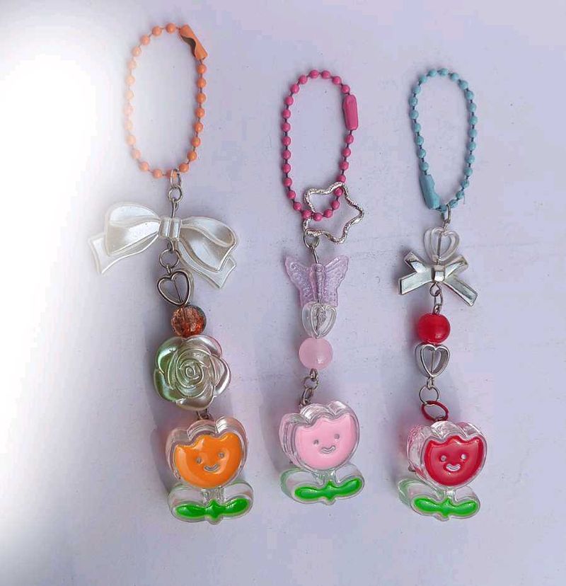 Cute Flower Keychains
