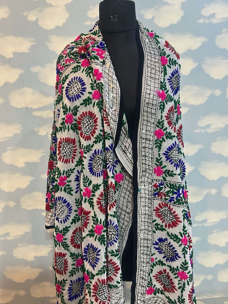 Embroidered Floral Dupatta Shawl