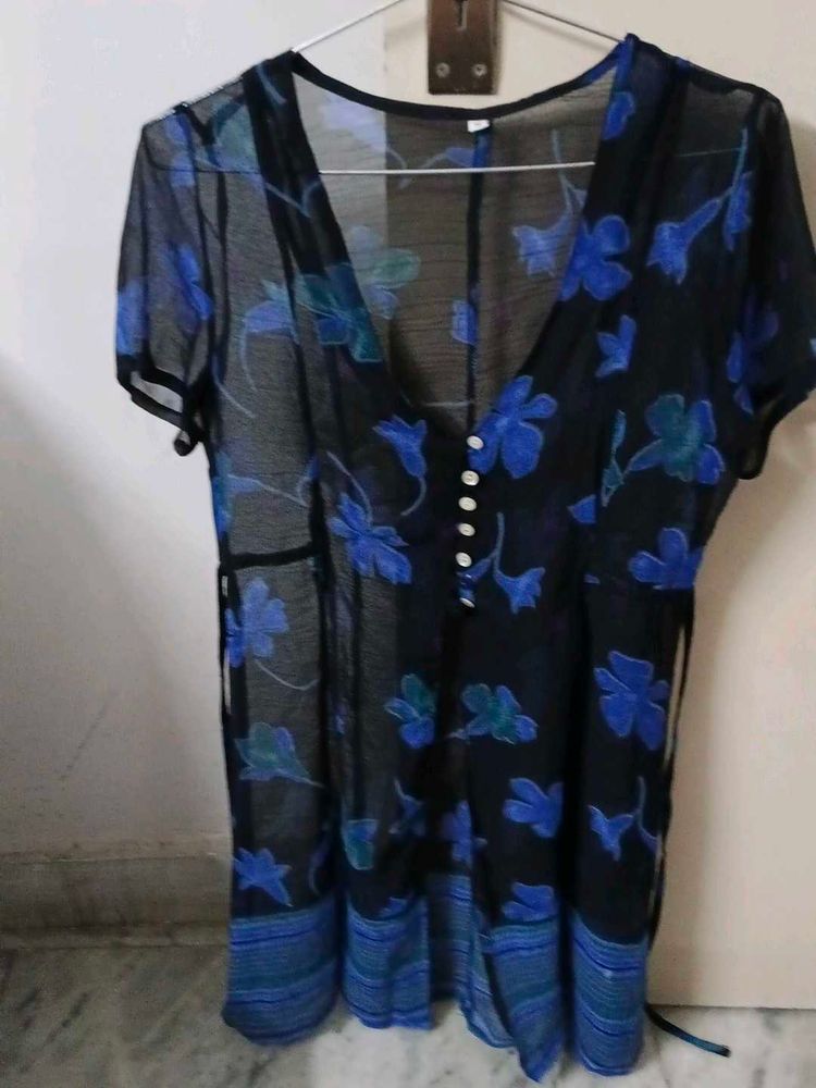 Floral Sheer Top or cape