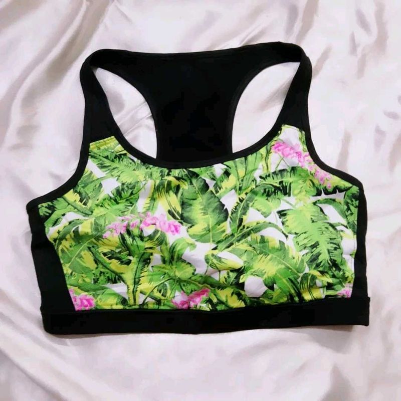 Tropical Print Sports Bra