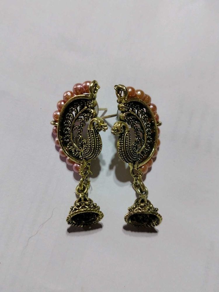 Peacock Jhumka Earrings
