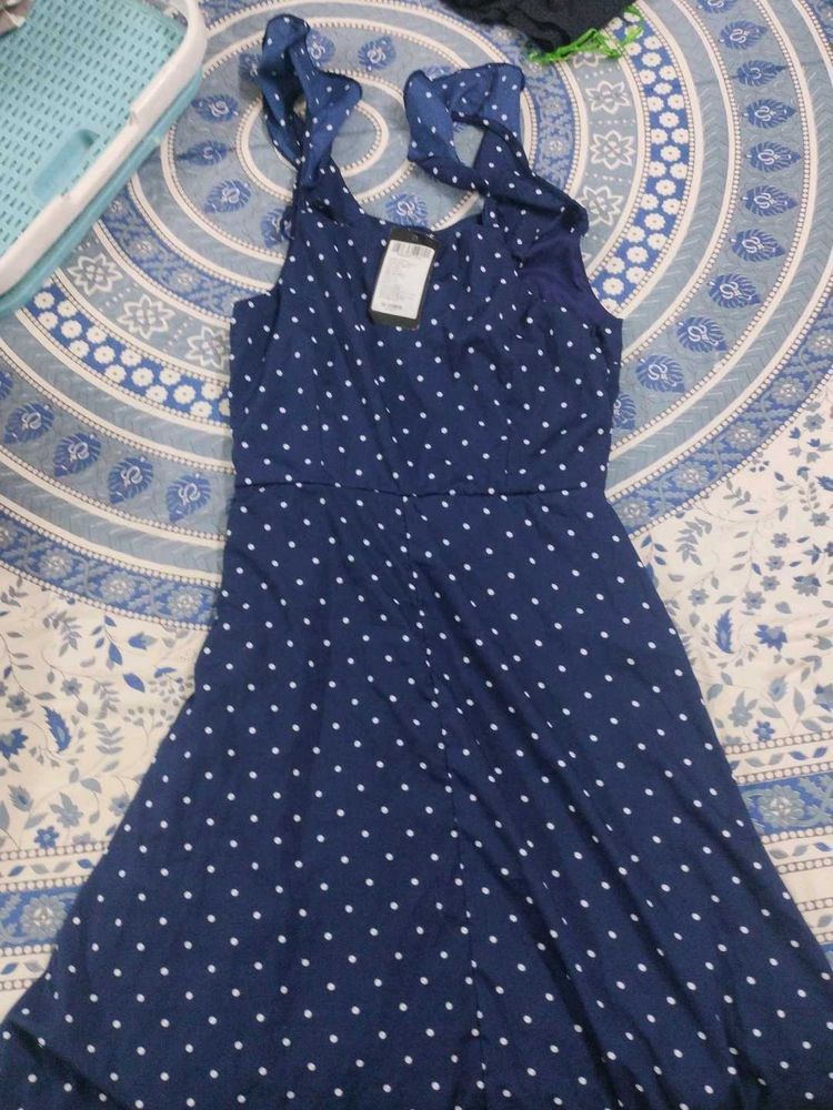 Navy Polka Dot Dress