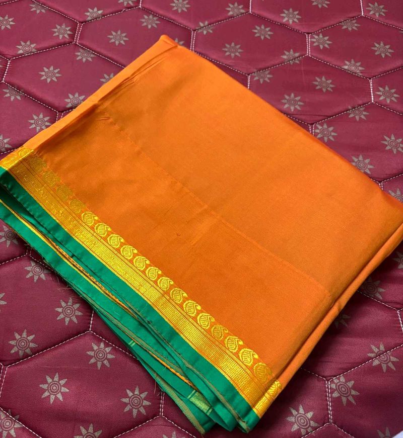 Rust orange Silk Saree