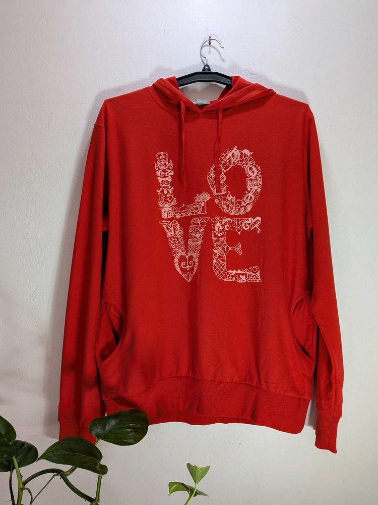 Red &#39;Love&#39; Hoodie