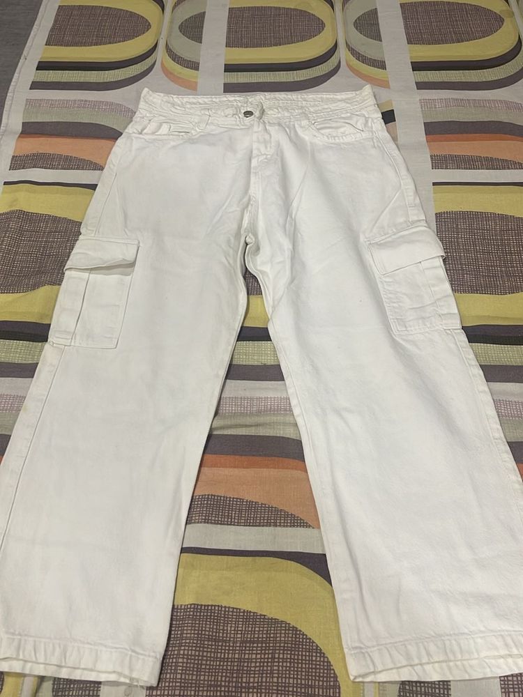 White Cargo Denim