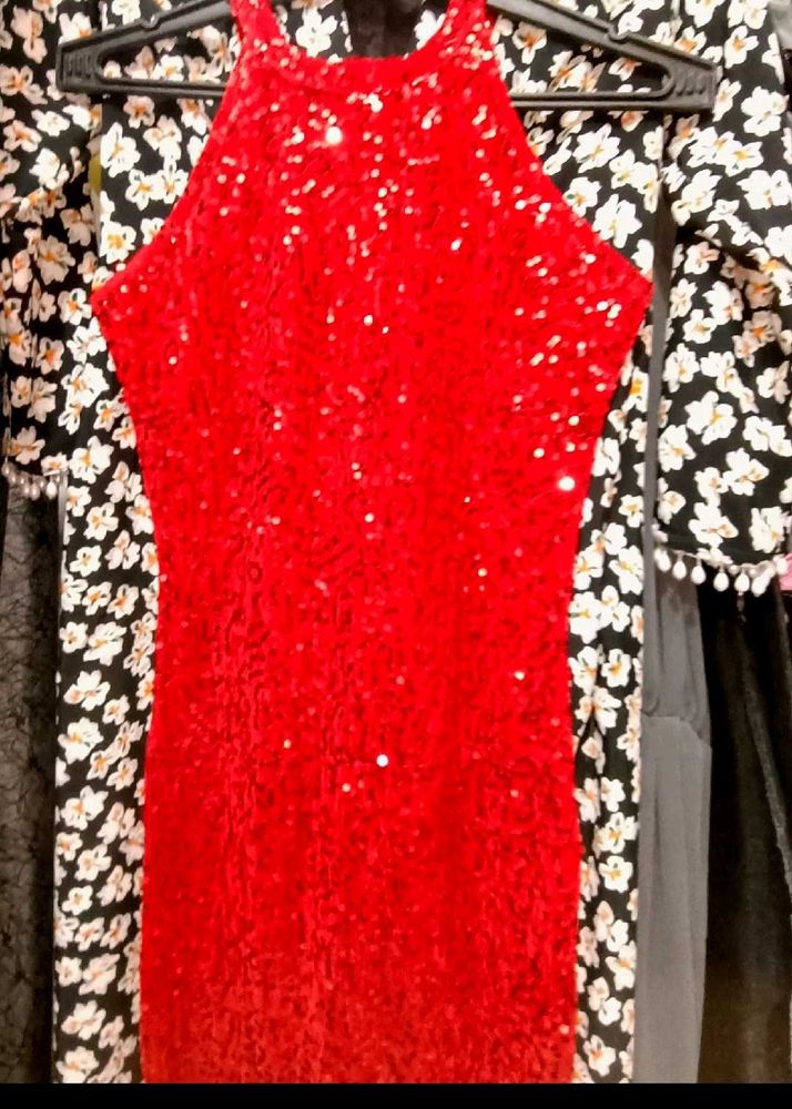 Red Sequin Party Dress