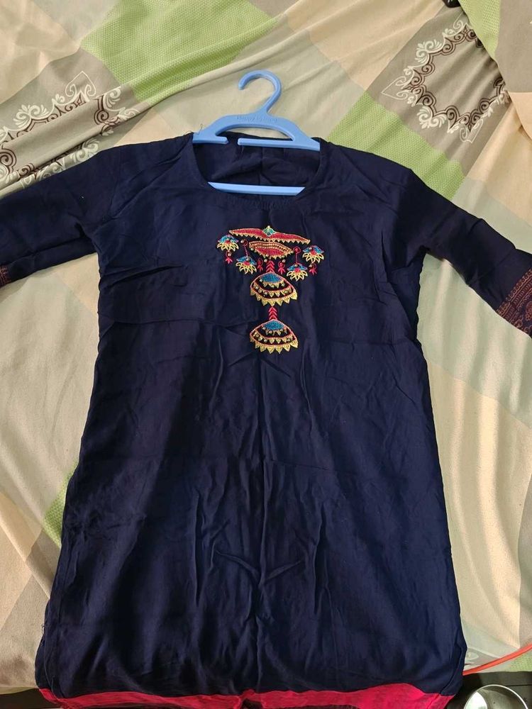 Elegant Navy Blue Kurta
