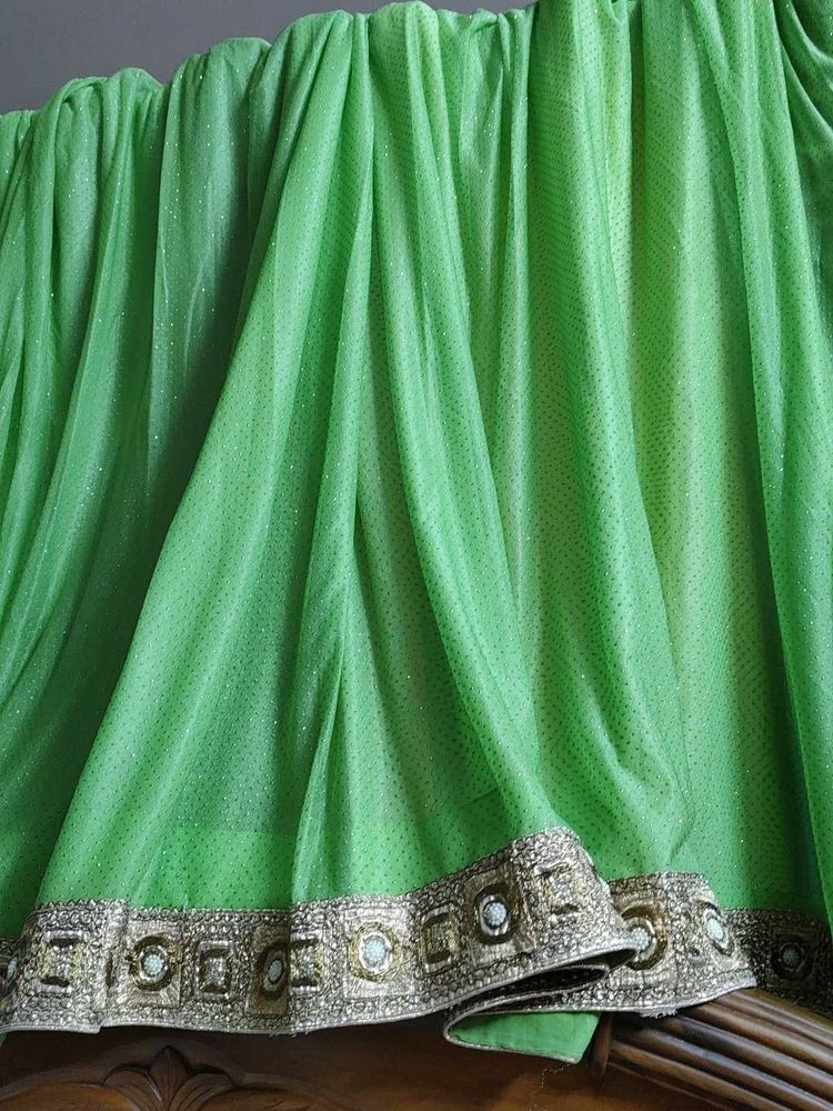 Green Embellished Saree