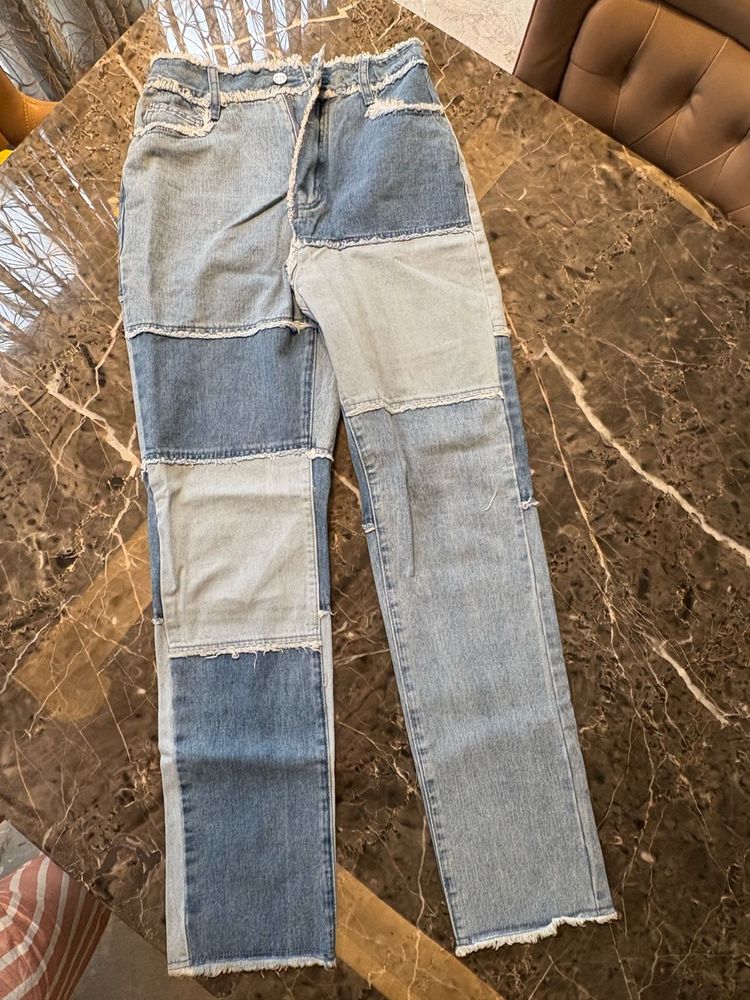 Patchwork Denim Jeans - Brand MissGuided