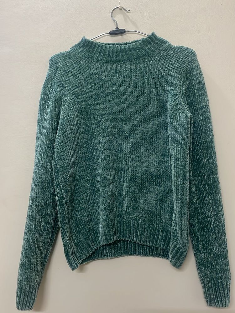 Max Green Ribbed Sweater Polyester