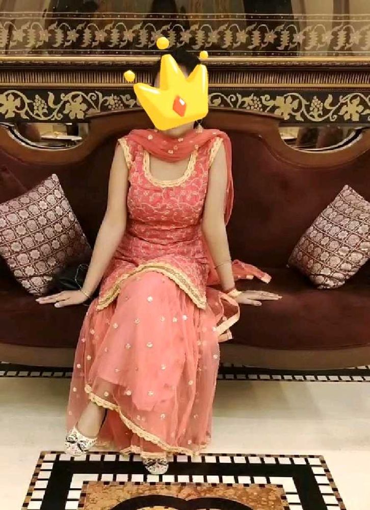 Peach Sharara Set