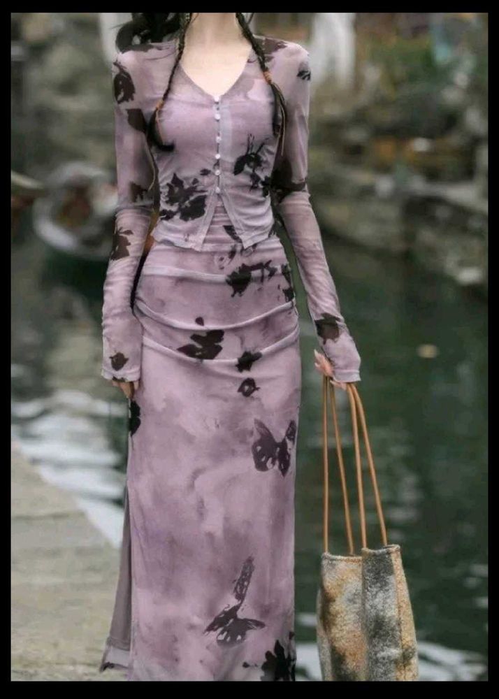 Floral Print Dress &amp; Jacket Set