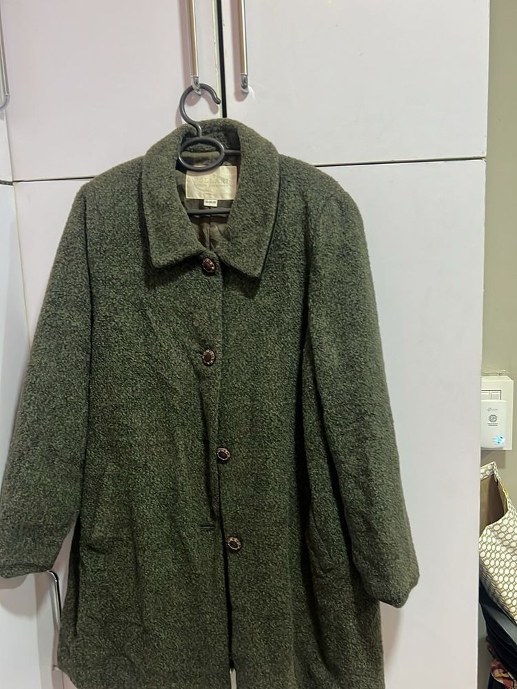 Green Wool Blend Coat
