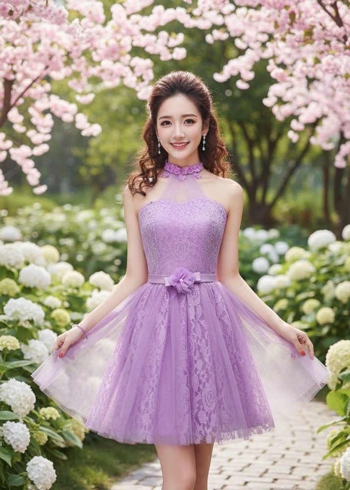 Lavender Pretty Short Dress