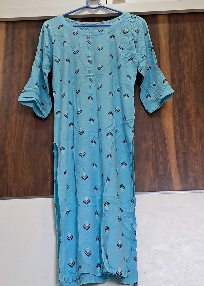 Sky Blue Print Kurti