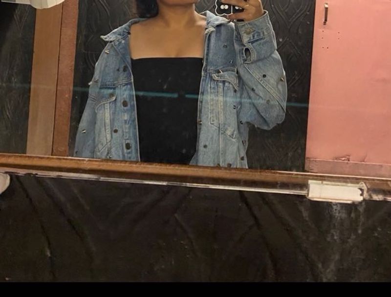 Denim Jacket with Stud Details