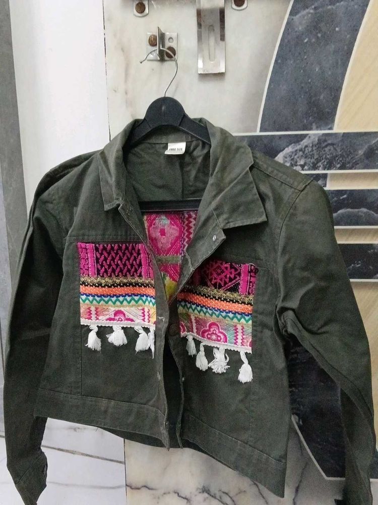 Embroidered Detail Jacket